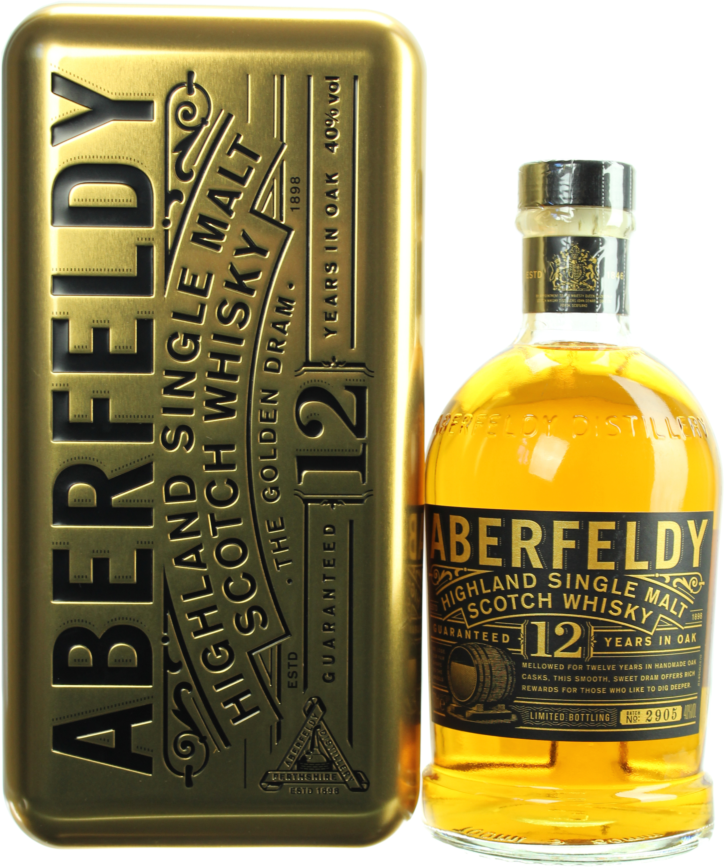 Aberfeldy 12 Jahre Metallbox Geschenkset 40.0% 0,7l