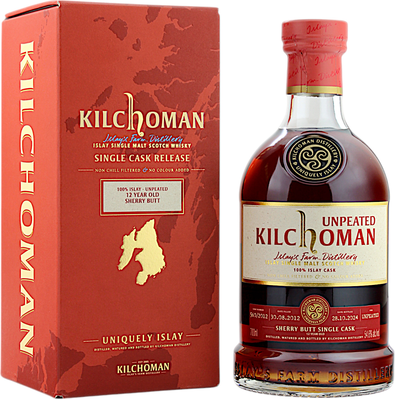 Kilchoman 12 Jahre 2012/2024 Unpeated Sherry Butt Single Cask 54.6% 0,7l