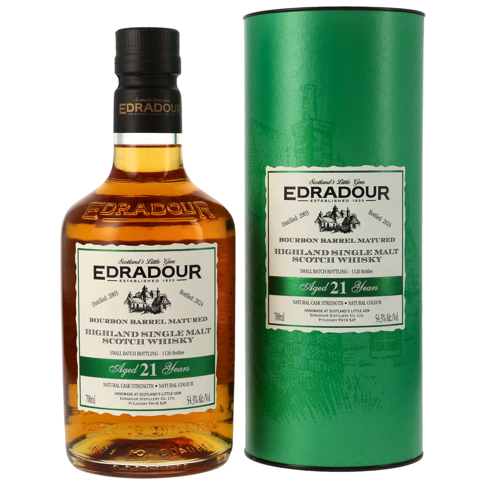 Edradour 21 Jahre 2003/2024 Bourbon Barrels Cask Strength 54.3% 0,7l