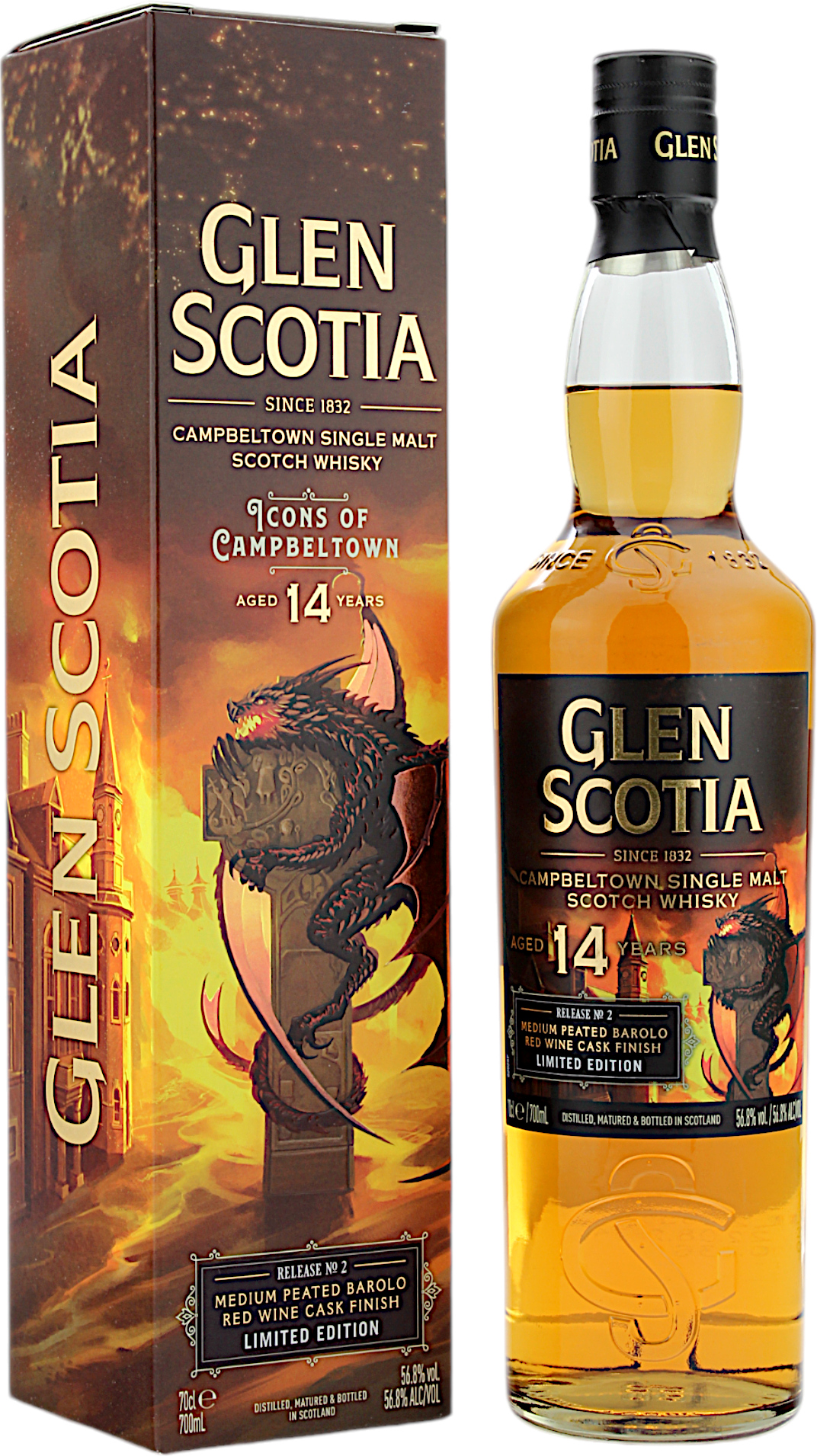 Ohne Umverpackung Glen Scotia 14 Jahre The Dragon Release No.2 Limited Edition 56.8% 0,7l