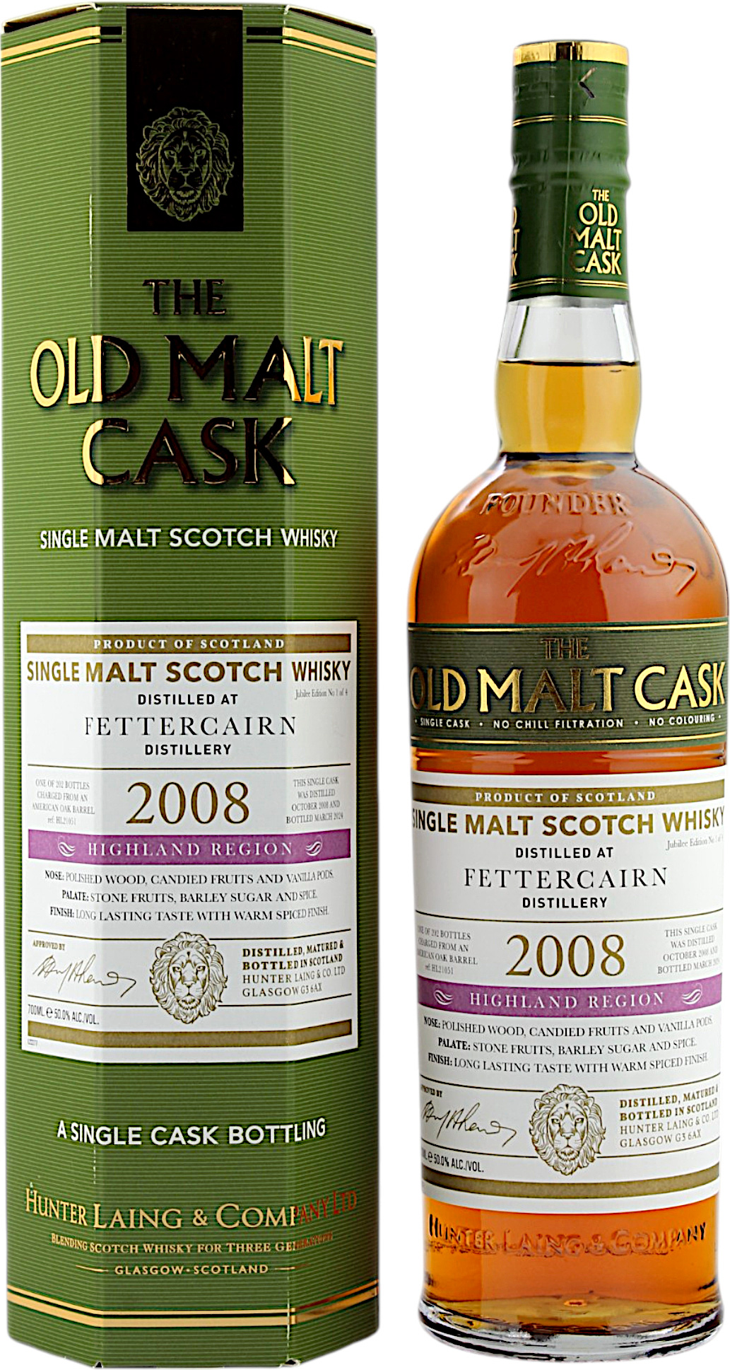 Fettercairn 15 Jahre 2008/2024 Hunter Laing Old Malt Cask 50.0% 0,7l