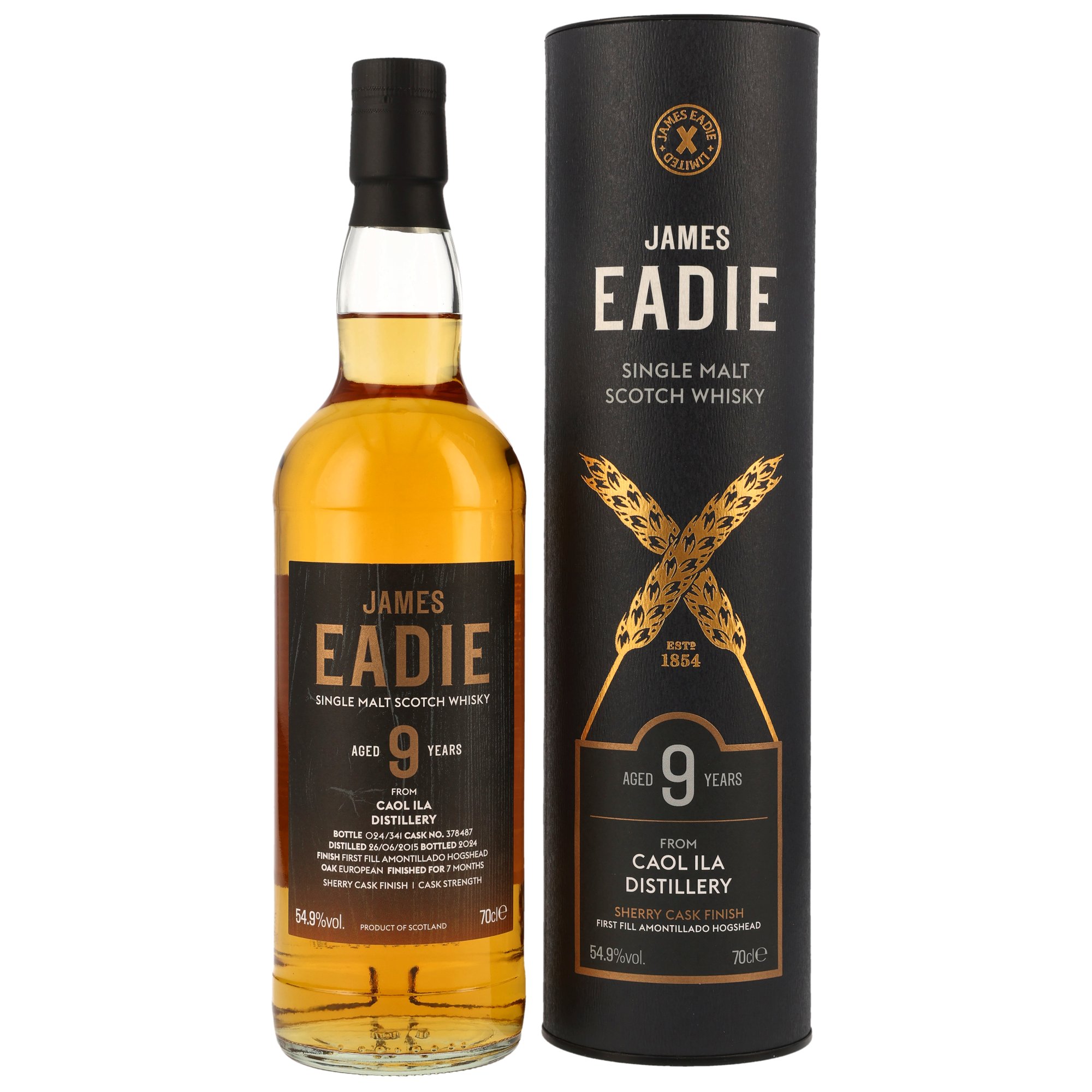 Caol Ila 9 Jahre 2015/2024 First Fill Amontillado Hogshead James Eadie 54.9% 0,7l