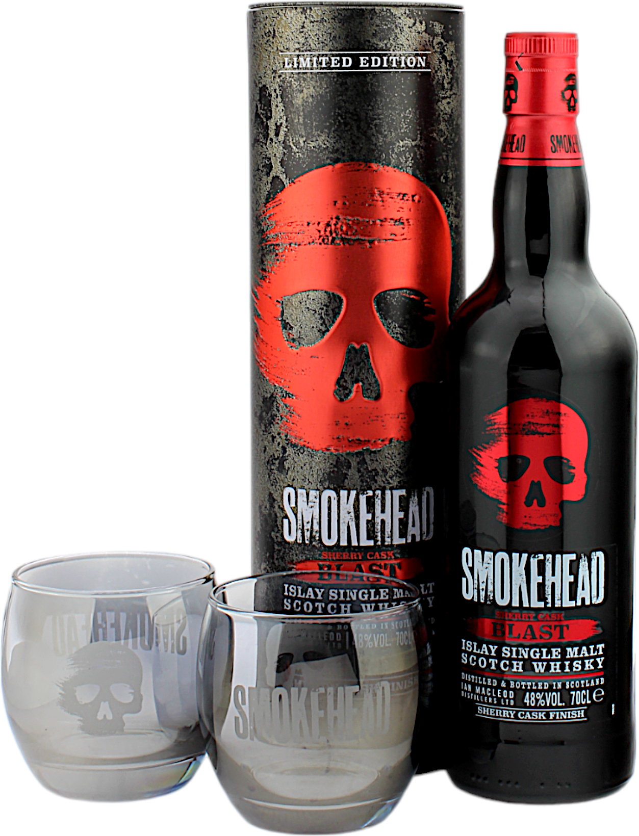 Smokehead Sherry Cask Blast 2021 Geschenkset mit 2 Tumblern 48.0% 0,7l