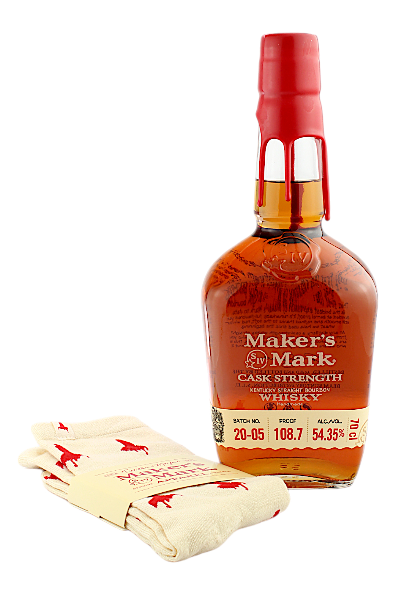 Maker's Mark Cask Strength Geschenkset mit Socken 54.3% 0,7l