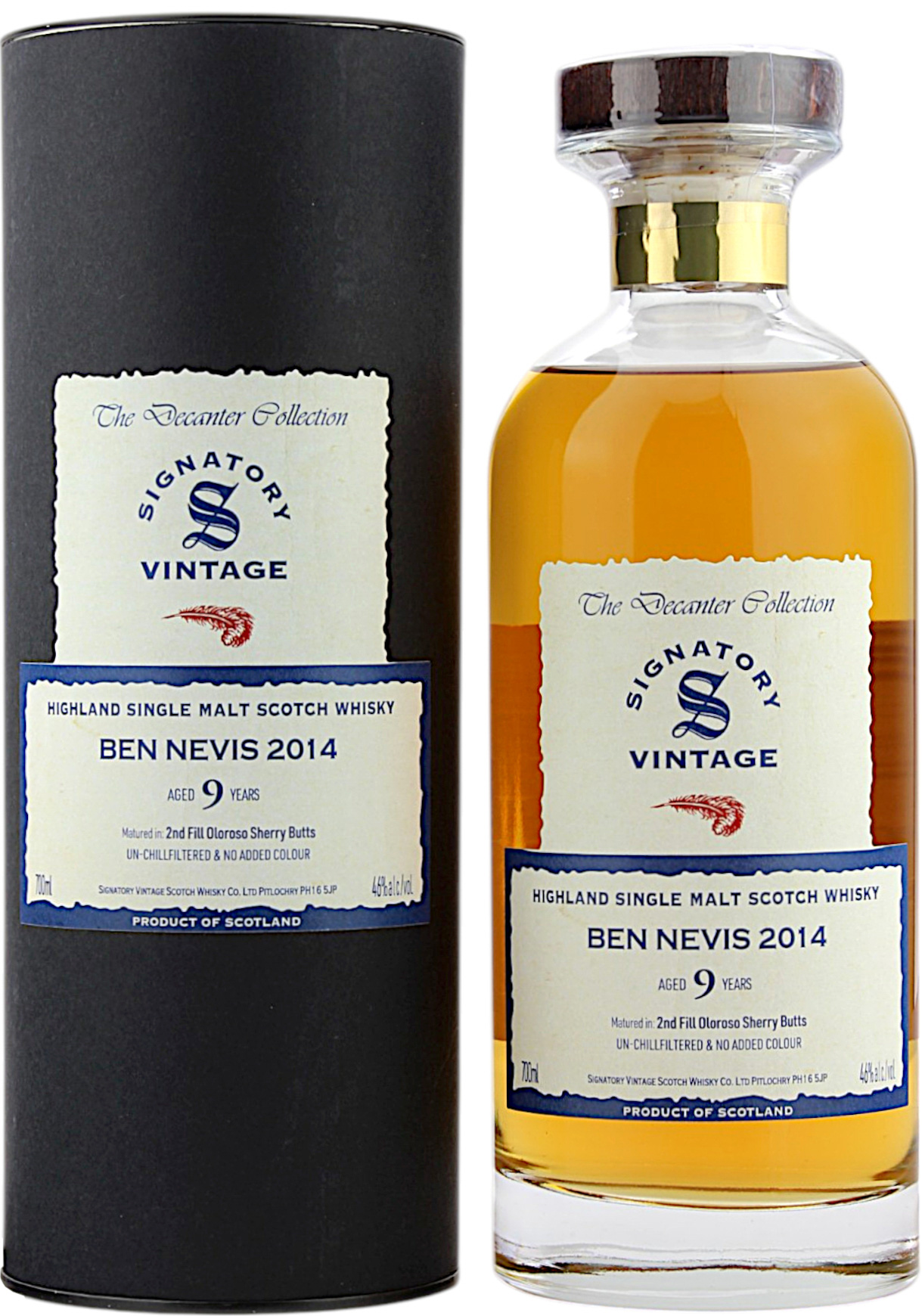 Ben Nevis 9 Jahre 2014 Signatory 2nd Fill Oloroso Sherry Butts Ibisco Decanter 46.0% 0,7l