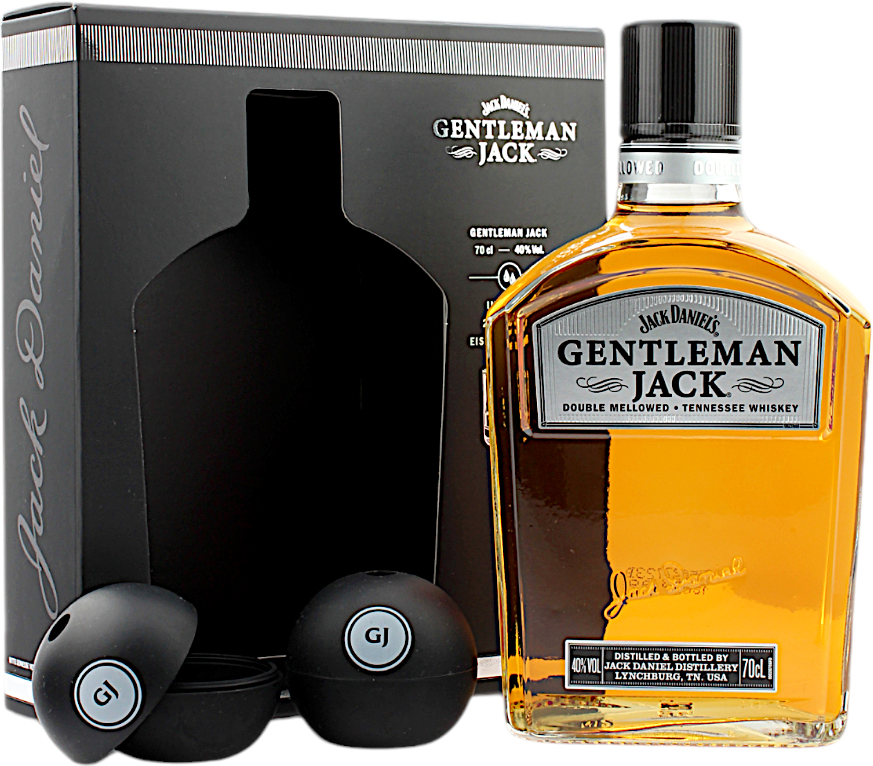 Jack Daniel's Gentleman Jack Geschenkset mit 2 Eiskugelformen 40.0% 0,7l