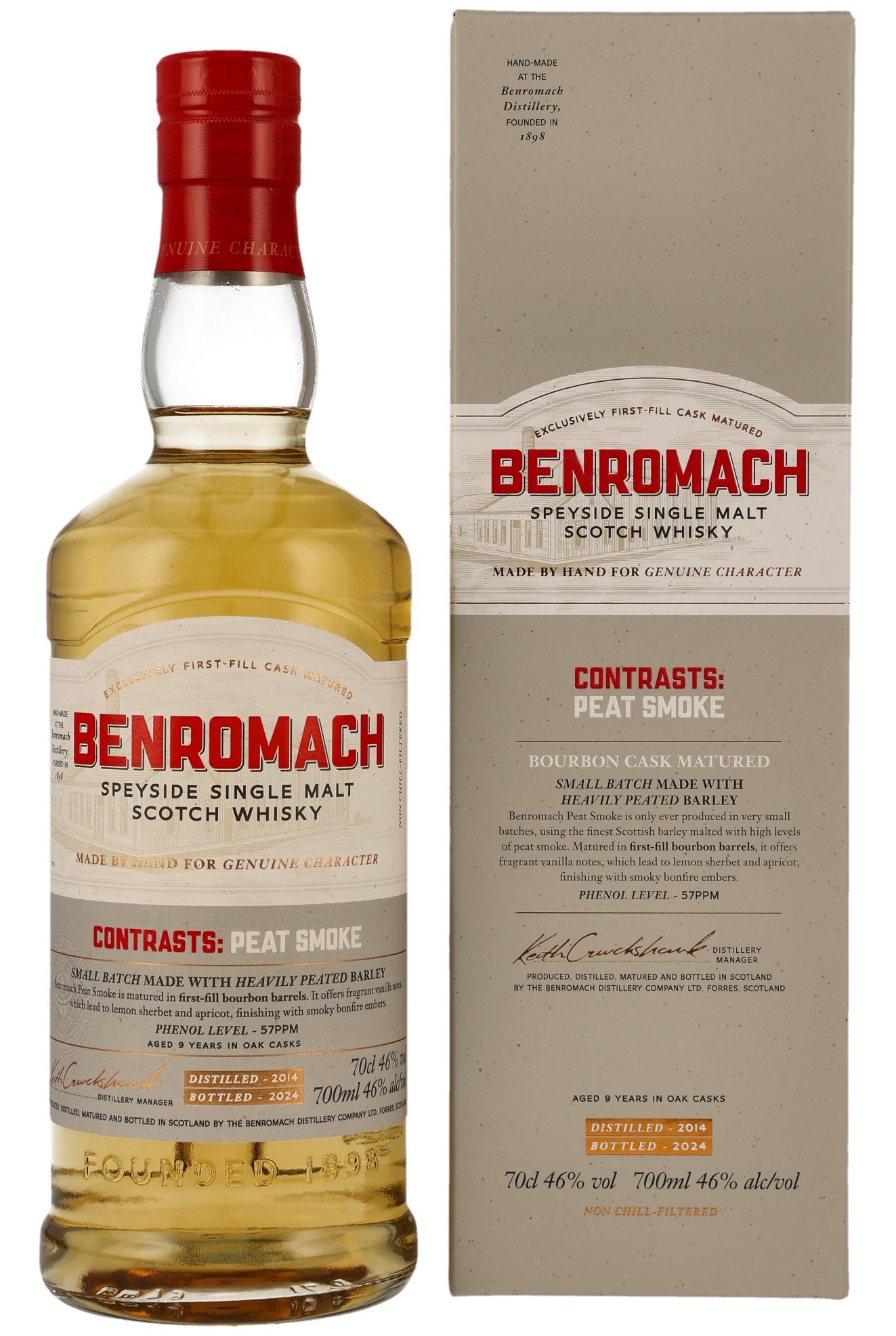 Benromach 9 Jahre 2014/2024 Contrasts Peat Smoke 46.0% 0,7l