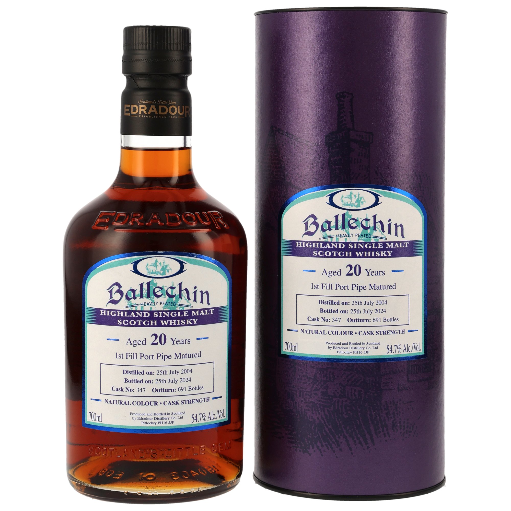 Ballechin 20 Jahre 2004/2024 #347 Port Pipe 54.7% 0,7l